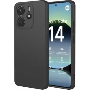 Phonesta Soft Silk Silikon Back Cover Hülle für Xiaomi Redmi Note 14 4G 164.8mm - Schwarz