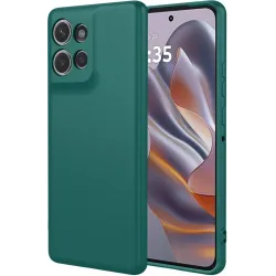 Phonesta Soft Silk Silikon Back Cover Hülle für Motorola Edge 60 Neo/Edge 50 Neo / ThinkPhone 25 - Dunkelgrün
