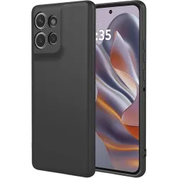 Phonesta Soft Silk Silikon Back Cover Hülle für Motorola Edge 60 Neo/Edge 50 Neo / ThinkPhone 25 - Schwarz