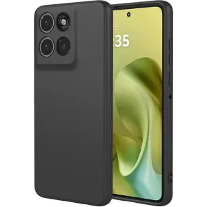 Phonesta Soft Silk Silikon Back Cover Hülle für Motorola Moto G86 - Schwarz