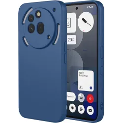 Phonesta Soft Silk Silikon Back Cover Hülle für Nothing Phone (3a) Pro - Dunkelblau