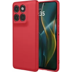 Phonesta Soft Silk Silikon Back Cover Hülle für Motorola Edge 60 Pro - Rot