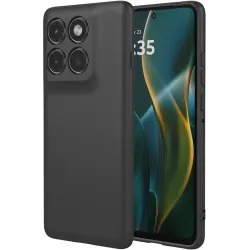 Phonesta Soft Silk Silikon Back Cover Hülle für Motorola Edge 60 Pro - Schwarz