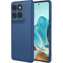 Phonesta Soft Silk Silikon Back Cover Hülle für Motorola Edge 60 / Edge 60 Fusion - Dunkelblau