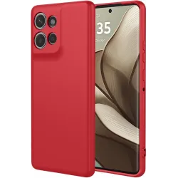 Phonesta Soft Silk Silikon Back Cover Hülle für Motorola Edge 50 - Rot