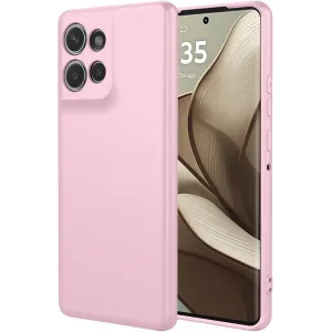 Phonesta Soft Silk Silikon Back Cover Hülle für Motorola Edge 50 - Rosa