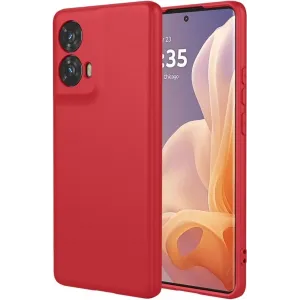 Phonesta Soft Silk Silikon Back Cover Hülle für Motorola Edge 50 Fusion - Rot