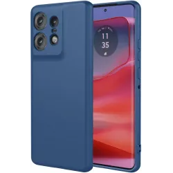 Phonesta Soft Silk Silikon Back Cover Hülle für Motorola Edge 50 Pro - Dunkelblau
