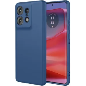 Phonesta Soft Silk Silikon Back Cover Hülle für Motorola Edge 50 Pro - Dunkelblau