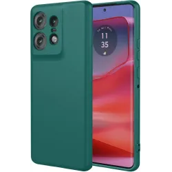 Phonesta Soft Silk Silikon Back Cover Hülle für Motorola Edge 50 Pro - Dunkelgrün