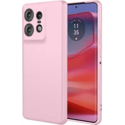Phonesta Soft Silk Silikon Back Cover Hülle für Motorola Edge 50 Pro - Rosa