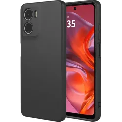 Phonesta Soft Silk Silikon Back Cover Hülle für Motorola Moto G05 / Moto E15 - Schwarz