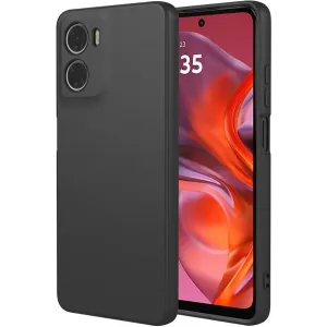 Phonesta Soft Silk Silikon Back Cover Hülle für Motorola Moto G05 / Moto E15 - Schwarz