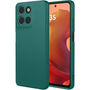 Phonesta Soft Silk Silikon Back Cover Hülle für Motorola Moto G17/G17 Power/G15/G15 Power - Dunkelgrün