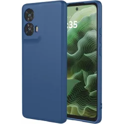 Phonesta Soft Silk Silikon Back Cover Hülle für Motorola Moto G35 - Dunkelblau