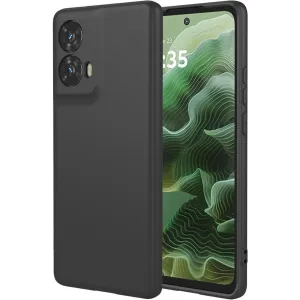 Phonesta Soft Silk Silikon Back Cover Hülle für Motorola Moto G35 - Schwarz