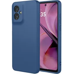 Phonesta Soft Silk Silikon Back Cover Hülle für Motorola Moto G55 - Dunkelblau