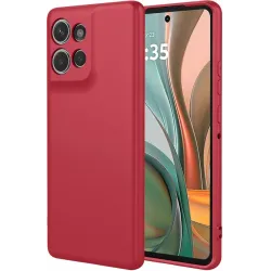 Phonesta Soft Silk Silikon Back Cover Hülle für Motorola Moto G75 - Rot