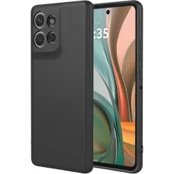 Phonesta Soft Silk Silikon Back Cover Hülle für Motorola Moto G75 - Schwarz