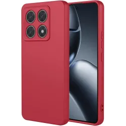 Phonesta Soft Silk Silikon Back Cover Hülle für Xiaomi 14T Pro - Rot