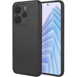 Phonesta Soft Silk Silikon Back Cover Hülle für Xiaomi Redmi Note 14 5G - Schwarz