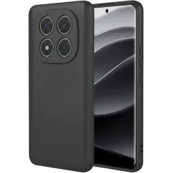 Phonesta Soft Silk Silikon Back Cover Hülle für Xiaomi Redmi Note 14 Pro Plus - Schwarz