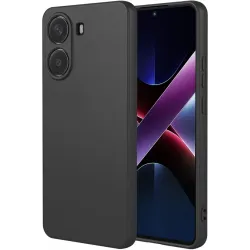 Phonesta Soft Silk Silikon Back Cover Hülle für Xiaomi Poco X7 Pro - Schwarz