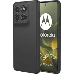 Phonesta Soft Silk Silikon Back Cover Hülle für Motorola Edge 70 - Schwarz