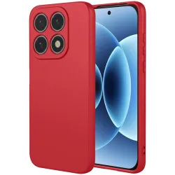 Phonesta Soft Silk Silikon Back Cover Hülle für Xiaomi 17 - Rot