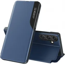 Phonesta Smart Side View Book Klapphülle für Samsung Galaxy S25/S24 - Blau