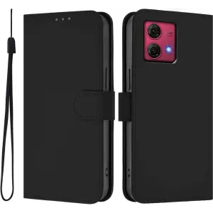 Phonesta Soft Skin Book Wallet Klapphülle für Motorola Moto G84 - Schwarz