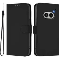 Phonesta Soft Skin Book Wallet Klapphülle für Nothing Phone (2a) / (2a) Plus - Schwarz