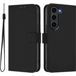 Phonesta Soft Skin Book Wallet Klapphülle für Samsung Galaxy S23 FE - Schwarz