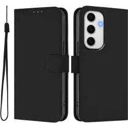 Phonesta Soft Skin Book Wallet Klapphülle für Samsung Galaxy S24 FE - Schwarz