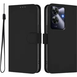 Phonesta Soft Skin Book Wallet Klapphülle für Realme C63 / Note 60 - Schwarz