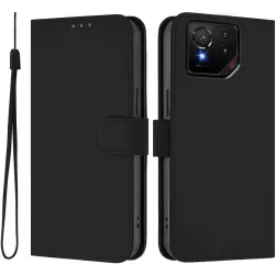 Phonesta Soft Skin Book Wallet Klapphülle für Asus ROG Phone 9/9 Pro - Schwarz