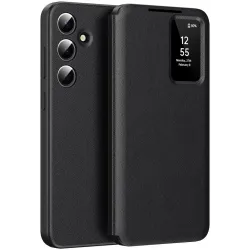 Phonesta Smart Window Book Wallet Klapphülle für Samsung Galaxy S25 - Schwarz