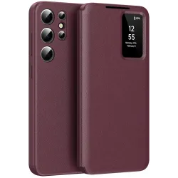 Phonesta Smart Window Book Wallet Klapphülle für Samsung Galaxy S24 Ultra - Bordeaux