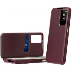 Phonesta Smart Window Book Wallet Klapphülle für Samsung Galaxy A37 - Bordeaux