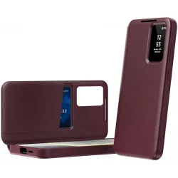 Phonesta Smart Window Book Wallet Klapphülle für Samsung Galaxy S26 Ultra - Bordeaux