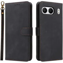 Phonesta Vintage Skin Book Wallet Klapphülle für OnePlus Nord 4 - Schwarz