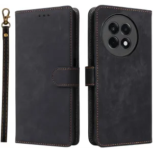 Phonesta Vintage Skin Book Wallet Klapphülle für OnePlus 13R - Schwarz
