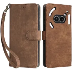 Phonesta Vintage Skin Book Wallet Klapphülle für Nothing Phone (2a) / (2a) Plus - Braun