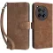 Phonesta Vintage Skin Book Wallet Klapphülle für OnePlus 12 - Braun