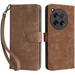Phonesta Vintage Skin Book Wallet Klapphülle für OnePlus 12R - Braun