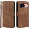 Phonesta Vintage Skin Book Wallet Klapphülle für Google Pixel 9 / 9 Pro - Braun