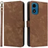 Phonesta Vintage Skin Book Wallet Klapphülle für Motorola Moto G04 / G04s / G24 / G24 Power / E14 - Braun