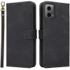 Phonesta Vintage Skin Book Wallet Klapphülle für Motorola Moto G45 / Moto G34 - Schwarz