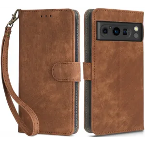 Phonesta Vintage Skin Book Wallet Klapphülle für Google Pixel 8 Pro - Braun