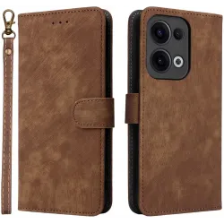 Phonesta Vintage Skin Book Wallet Klapphülle für Oppo Reno13 - Braun